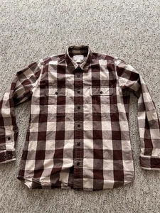 Filson Men's Flannel Shirt Plaid Checkered Maroon/White/Red - Size M - Picture 1 of 5
