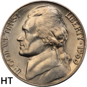 1960-P Jefferson Nickel BU Brilliant Uncirculated Mint State 5c US Coin - Picture 1 of 3