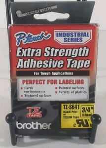 Brother TZeS641 3/4" schwarz auf gelb extra starkes Band für PT2700, PT-2700 - Bild 1 von 4