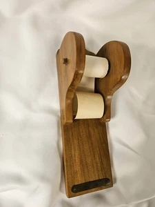 Vtg Wooden Paper Roll Holder Grocery List Messages To Do List Etc Cottagecore  - Picture 1 of 12