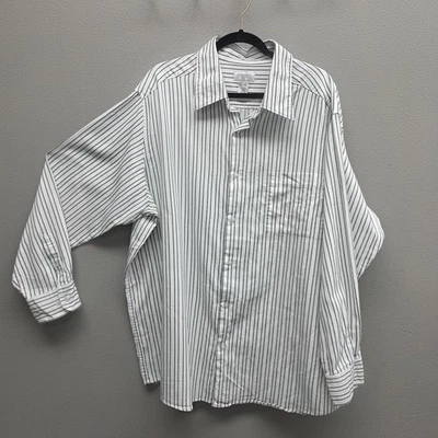 Concepts by Claiborne Shirt Mens 3XL White Black Stripe Button Down Long Sleeve - Image 1 of 4