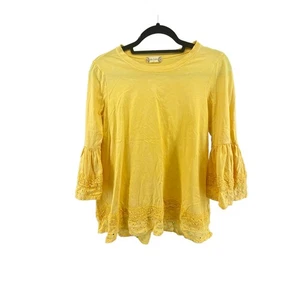 Altar'd State gelbe bestickte Glockenärmel Bluse Damengröße Small - Bild 1 von 6