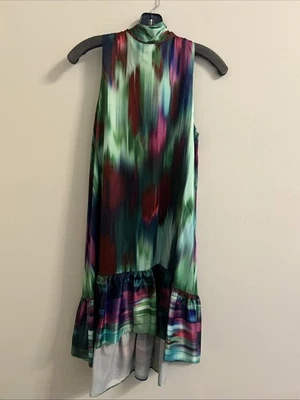 Vestido Belle Badgley Mischka Para Mujer Estampado Hadley Cuello Simulado Lazo Alto Bajo Talla 4 Foto 1 de 4