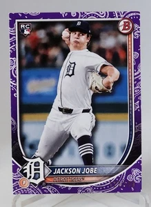 2025 Bowman Jackson Jobe Purple Bandana 127/199 Tigers RC - Picture 1 of 3