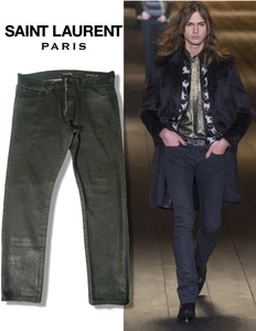 SAINT LAURENT sz 32 Men's D18 SL-LW Slim Button Fly Jeans in Japanese Denim NEW - Picture 1 of 4