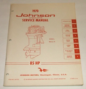 Johnson 1970 85 hp Service Manual Omc Outboard 85hp 85esl70 Repair Shop - Picture 1 of 7