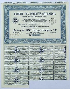Dépt 45 Orléans 22 Rue de la République- Rare Banque des Intérêts Orléanais 1927 - Picture 1 of 1