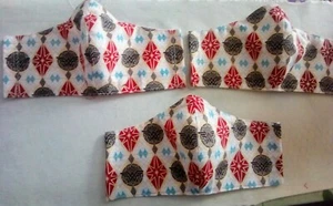 Washable, reusable, triple layer, cotton fabric face mask, with nose wire - Picture 1 of 3