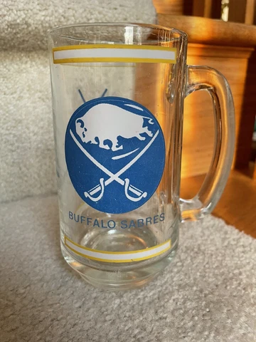 1980s Buffalo Sabres Original Logo National Hockey League Tall Glass Mug Cover