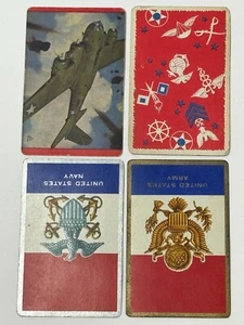 Vintage Lot of 4 Military Army Air Force Planes Single Swap Playing Cards PC87 - Picture 1 of 2