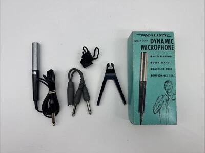 Realistic MC-1000 Dynamic Microphone- Made For Desk Stand Lavalier- Original Box - Image 1 of 4
