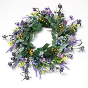 Künstlich Wildblume Tür Kranz Grün Blätter Blumen Hochzeit Geburtstag Dekor - Bild 1 von 10