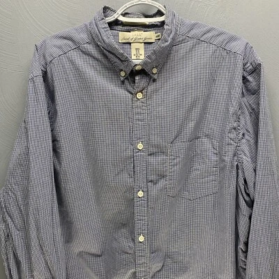 L.O.G.G. Camisa de vestir H&M manga larga azul a cuadros con bolsillos abotonados talla XL para hombre Foto 1 de 4