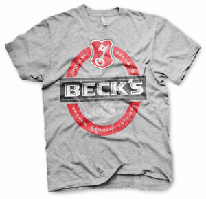 BECK´S Becks Vintage Logo Bier Brauerei Bremen Est 1873 Männer Men T-Shirt Grau