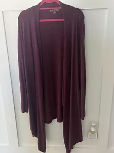 Barefoot dreams bamboo chic lite knit cardigan Womens 2XL Wine Red Cozy - Picture 1 of 6