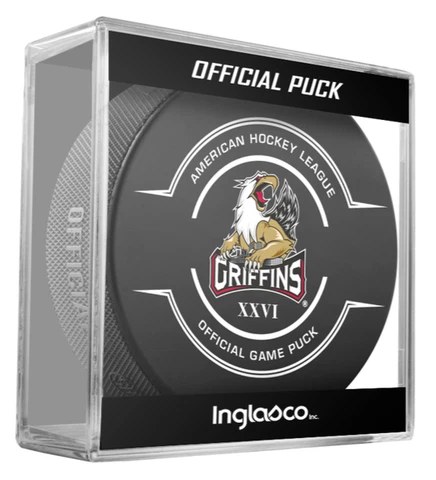 AHL Grand Rapids Griffins XXVI 2022-23 Official Game Hockey Puck w/Cube - NEW Cover