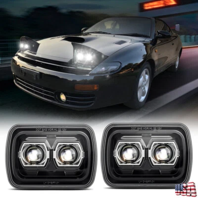 Pair H6054 7x6" LED High/Low Headlights Sealed Beam for Toyota Celica 1982-1993 - Image 1 of 4