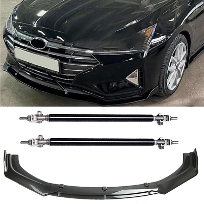 Front Bumper Lip Splitter Spoiler Kit Carbon Fiber For Hyundai Elantra 2010-2022 Foto 1 de 4