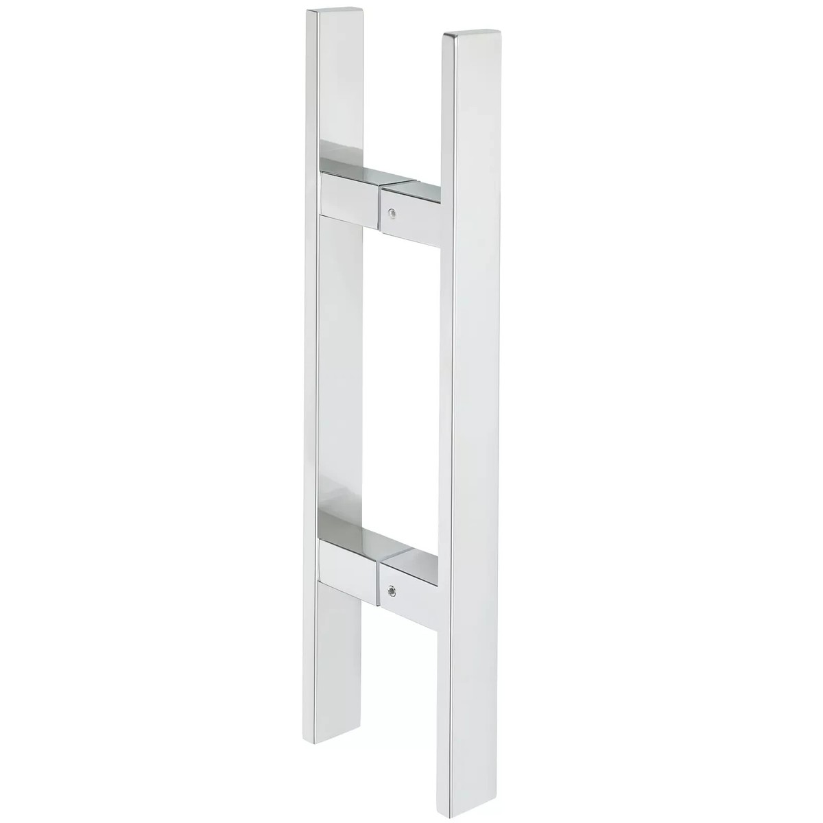Manija De Puerta De Ducha Efecto Cromo - Paquete De 2 Mitades Para 1 Puerta, Fácil Instalación En Vidrio De 4-5mm