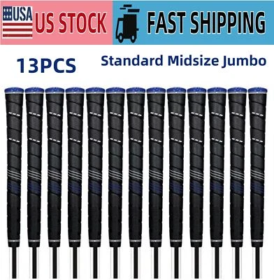 DYNAMOWORKS 13Pcs Wrap CP2 Pro Golf Grips Rubber Golf Club Grips Anti-Slip Grip 3 Size Blue