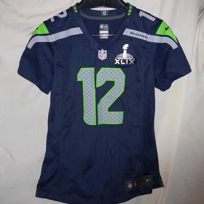 CAMISETA NIKE SEATTLE SEAHAWKS "FAN" SUPER BOWL XLIX NFL ON FIELD PARA MUJER TALLA M Foto 1 de 4