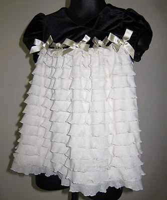 Bonnie Baby Party Dress Sz 24 Months Velvet and Sparkly Sheer Ruffles Holiday - Image 1 of 4