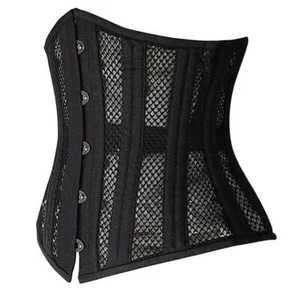 Womens waist training heavy duty blonde hourglass underbust black mesh corset(S) - Picture 1 of 7