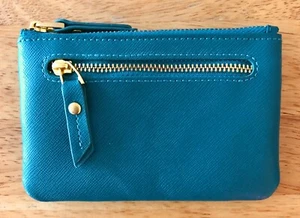 Neu mit Etikett Neiman Marcus Saffiano Leder Geldbörse Portemonnaie, türkis - Bild 1 von 7