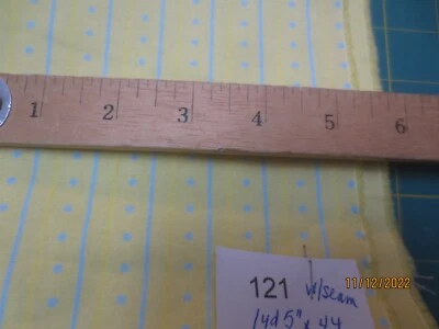 Lunares verde azulado de 1 yarda 5" x 44" de ancho en tela de algodón amarillo David Texiles Foto 1 de 4