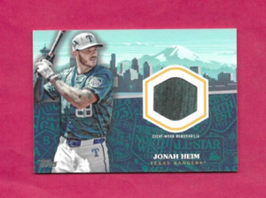 2023 Topps Update: Jonah Heim RC Sharp Topps All-Star Stitches Relic Card