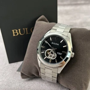 Bulova Surveyor 96A270 Automatic 42mm Black Dial Men's Stainless Steel Watch - Picture 1 of 8