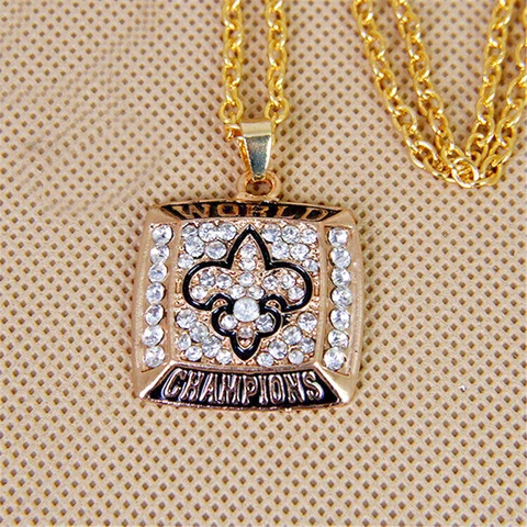 New Orleans Saints Football Team V-Neck Necklace Pendant Souvenir + 45cm Chain Cover