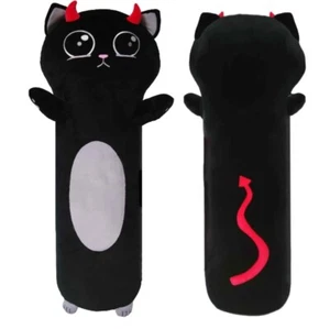 43" Long Black Devil Cat Plush Body Pillow Cute Stuffed Animals Soft-US Seller - Picture 1 of 3
