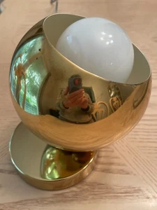 Vintage Eyeball Orb Brass Table Desk Lamp Light Space Age Atomic 7" 1970's? - Picture 1 of 15