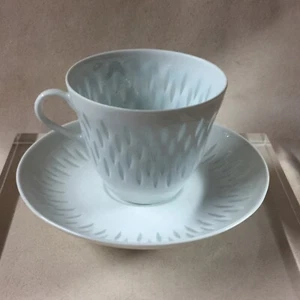 ARABIA Finland FHK White Rice Grain Porcelain Coffee Cup & Saucer - Picture 1 of 7