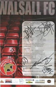 Brentford F.C SIGNIERT ""v WALSALL 11. AUG 2012"" A4 (12x8) TEAMSHEETx6 + COA *DEAN* - Bild 1 von 1