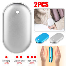 2 Pack Rechargeable Hand Warmers USB Power Bank Electric Pocket Heater Warmer