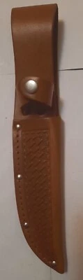 Fixed Blade Knife Sheath Brown Basketweave Fits Up To 5 Inch Blade SH1134 - Image 1 of 4