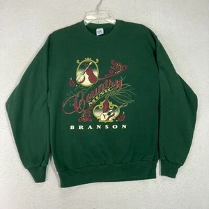 VTG country music Sweatshirt Branson Green 90s Guitar Fiddle Vevla Sheen Size M - Picture 1 of 10