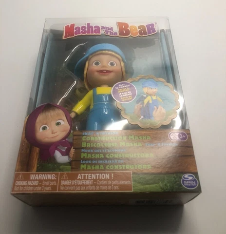Masha and the Bear, Construction Snap ‘N Fashion Masha Dress-up Doll Sealed Cover