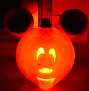 Disney Halloween Kürbis Mickey Mouse beleuchtet 11" Vintage Blasform süß! - Bild 1 von 14