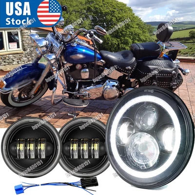 Faros LED y lámparas de paso de 7" para Harley Davidson Heritage Softail Classic Foto 1 de 4