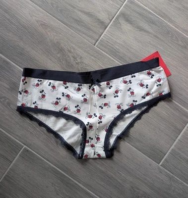 NWT Disney Mickey Mouse Women's Panty Briefs Underwear With Lace Trim MEDIUM - Image 1 of 3