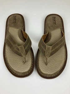 Geboren Herren Größe 12 Leder Flip Flops Sandalen braun MLK2 EUC - Bild 1 von 13