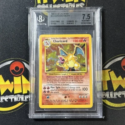 Pokémon TCG 1999 Base Unlimited #4 Charizard Holo r BGS 7.5 - Image 1 of 2