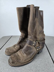 FRYE Women's Brown Harness Boots 9M 77300 Biker Cowgirl Biltrite - Picture 1 of 10