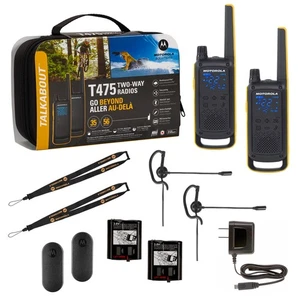 Motorola Solutions T475 35 millas Radio bidireccional negro/amarillo paquete de 2 con accesorios - Imagen 1 de 12