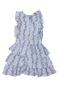 Love Shack Fancy Childrens Girls Floral Print A Line Dress Blue Size 8-9 - Picture 1 of 6