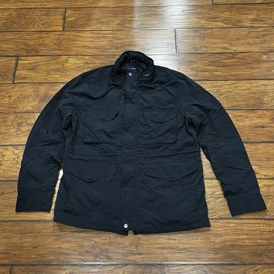 Lucky Brand Jacket Mens XL Nylon M-65 Military Style Black Zip Snap - Image 1 of 4