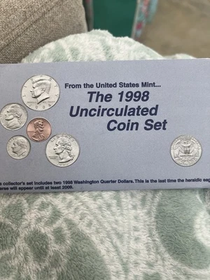 1998 US Mint Uncirculated Coin Set Denver Philadelphia OGP - Image 1 of 4